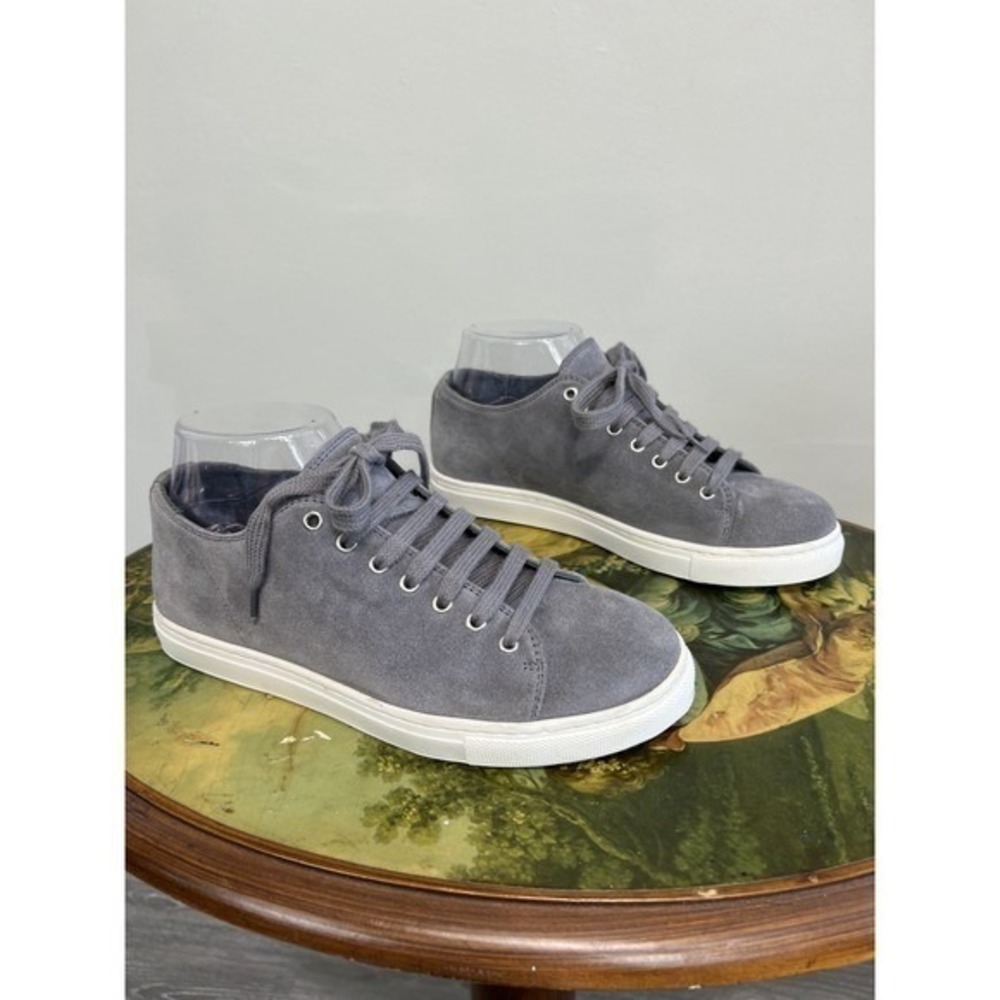 Sunspel England Grey Suede Low-Top Sneakers Size 37